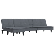 vidaXL sötétszürke L-alakú bársony kanapéágy 255x140x70 cm (3157261) bútor
