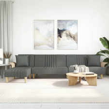 vidaXL sötétszürke L-alakú bársony kanapéágy 279x140x70 cm bútor
