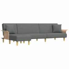 vidaXL sötétszürke L-alakú bársony kanapéágy 279x140x70 cm (3157212) bútor