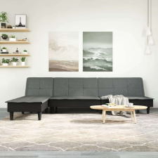 vidaXL sötétszürke L-alakú szövet kanapéágy 255x140x70 cm bútor