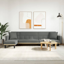 vidaXL sötétszürke L-alakú szövet kanapéágy 275x140x70 cm bútor