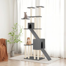 vidaXL sötétszürke macskabútor szizál kaparófákkal 190 cm macskafelszerelés