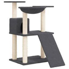 vidaXL sötétszürke macskabútor szizál kaparófákkal 83 cm (171653) macskafelszerelés