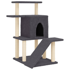 vidaXL sötétszürke macskabútor szizál kaparófákkal 97 cm (172099) macskafelszerelés