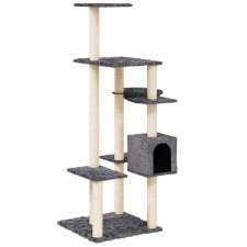 vidaXL sötétszürke macskabútor szizál kaparófával 142 cm (171593) macskabútor