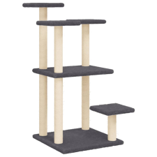 vidaXL sötétszürke macskakaparófa emelvényekkel 98,5 cm (172108) macskafelszerelés