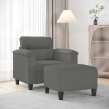 vidaXL sötétszürke mikroszálas szövet kanapéfotel lábtartóval 60 cm bútor