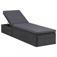 vidaXL Sötétszürke polyrattan napozóágy kerti bútor