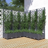 vidaXL sötétszürke PP rácsos kerti ültetőláda 120 x 120 x 121,5 cm