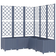 vidaXL sötétszürke PP rácsos kerti ültetőláda 120 x 120 x 136 cm (318257) kerti tárolás