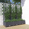 vidaXL sötétszürke PP rácsos kerti ültetőláda 120 x 40 x 121,5 cm
