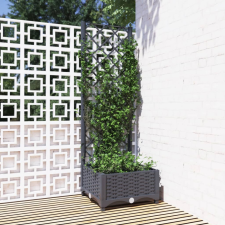 vidaXL sötétszürke PP rácsos kerti ültetőláda 40 x 40 x 121,5 cm kerti tárolás