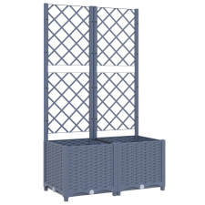 vidaXL sötétszürke PP rácsos kerti ültetőláda 80 x 40 x 136 cm (318251) kerti tárolás