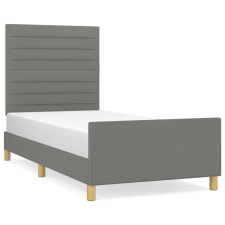 vidaXL sötétszürke szövet ágykeret fejtámlával 90 x 200 cm (3125107) ágy és ágykellék
