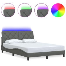vidaXL sötétszürke szövet ágykeret LED-es matrac nélkül 140x200 cm (3310672) ágy és ágykellék