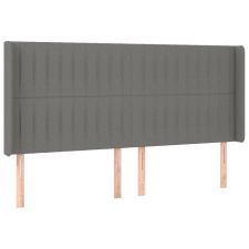 vidaXL sötétszürke szövet fejtámla szárnyakkal 203x16x118/128 cm (3119841) ágy és ágykellék
