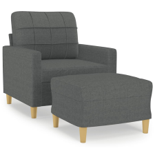 vidaXL sötétszürke szövet kanapéfotel lábtartóval 60 cm (3200994) bútor