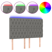 vidaXL sötétszürke szövet LED-es fejtámla 144x7x118/128 cm (3122759) ágy és ágykellék