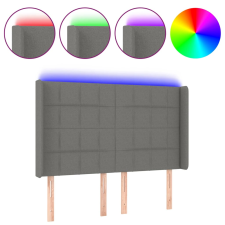 vidaXL sötétszürke szövet LED-es fejtámla 147x16x118/128 cm (3124047) ágy és ágykellék