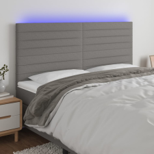 vidaXL sötétszürke szövet LED-es fejtámla 180x5x118/128 cm ágy és ágykellék