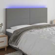 vidaXL sötétszürke szövet LED-es fejtámla 200x5x118/128 cm ágy és ágykellék