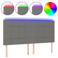vidaXL sötétszürke szövet LED-es fejtámla 200x5x118/128 cm  (3122447) ágy és ágykellék