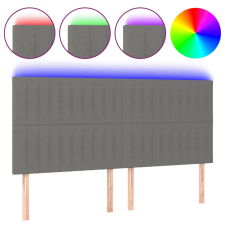 vidaXL sötétszürke szövet LED-es fejtámla 200x5x118/128 cm (3122685) ágy és ágykellék