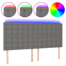vidaXL sötétszürke szövet LED-es fejtámla 200x5x118/128 cm (3122881) ágy és ágykellék