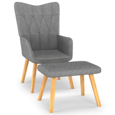 vidaXL sötétszürke szövet pihenőfotel lábtartóval 62 x 68,5 x 96 cm bútor