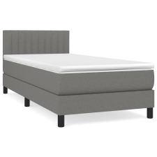vidaXL sötétszürke szövet rugós ágy matraccal 100 x 200 cm (3140194) ágy és ágykellék