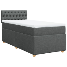 vidaXL sötétszürke szövet rugós ágy matraccal 100 x 200 cm (3286599) ágy és ágykellék