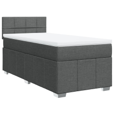 vidaXL sötétszürke szövet rugós ágy matraccal 100 x 200 cm (3286980) ágy és ágykellék