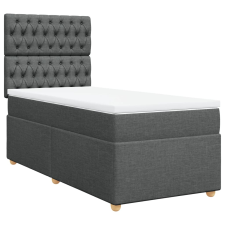 vidaXL sötétszürke szövet rugós ágy matraccal 100 x 200 cm (3291199) ágy és ágykellék