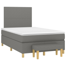 vidaXL sötétszürke szövet rugós ágy matraccal 120 x 190 cm ágy és ágykellék