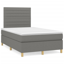 vidaXL sötétszürke szövet rugós ágy matraccal 120 x 190 cm ágy és ágykellék