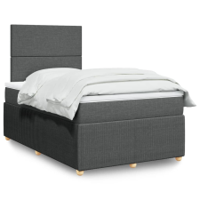 vidaXL sötétszürke szövet rugós ágy matraccal 120 x 190 cm ágy és ágykellék