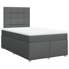 vidaXL sötétszürke szövet rugós ágy matraccal 120 x 190 cm (3291220) ágy és ágykellék