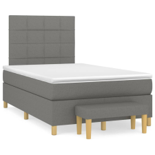 vidaXL sötétszürke szövet rugós ágy matraccal 120 x 200 cm (3137142) ágy és ágykellék