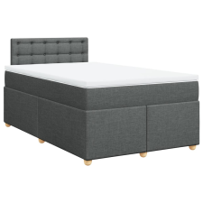vidaXL sötétszürke szövet rugós ágy matraccal 120 x 200 cm (3286662) ágy és ágykellék