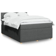 vidaXL sötétszürke szövet rugós ágy matraccal 140 x 190 cm ágy és ágykellék