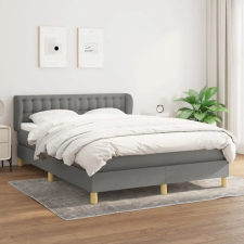 vidaXL sötétszürke szövet rugós ágy matraccal 140 x 190 cm ágy és ágykellék