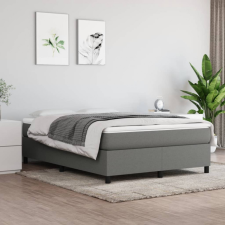 vidaXL sötétszürke szövet rugós ágy matraccal 140 x 190 cm ágy és ágykellék
