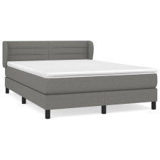 vidaXL sötétszürke szövet rugós ágy matraccal 140 x 190 cm (3126318) ágy és ágykellék
