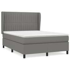 vidaXL sötétszürke szövet rugós ágy matraccal 140 x 190 cm (3128118) ágy és ágykellék