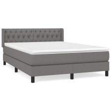 vidaXL sötétszürke szövet rugós ágy matraccal 140 x 190 cm (3129946) ágy és ágykellék