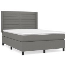 vidaXL sötétszürke szövet rugós ágy matraccal 140 x 190 cm (3131506) ágy és ágykellék