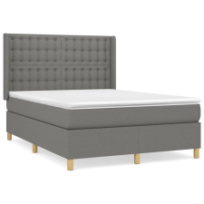 vidaXL sötétszürke szövet rugós ágy matraccal 140 x 190 cm (3132306) ágy és ágykellék