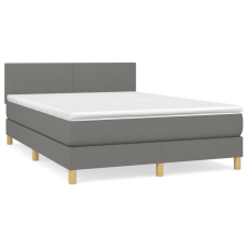 vidaXL sötétszürke szövet rugós ágy matraccal 140 x 190 cm (3140450) ágy és ágykellék