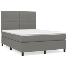 vidaXL sötétszürke szövet rugós ágy matraccal 140 x 190 cm (3141930) ágy és ágykellék