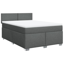 vidaXL sötétszürke szövet rugós ágy matraccal 140 x 190 cm (3285877) ágy és ágykellék